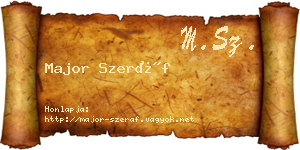 Major Szeráf névjegykártya