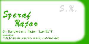 szeraf major business card